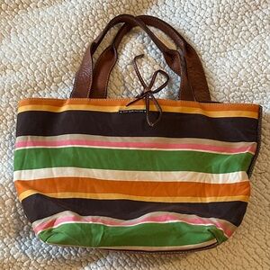 Kate Spade New York striped bucket bag in good used condition.